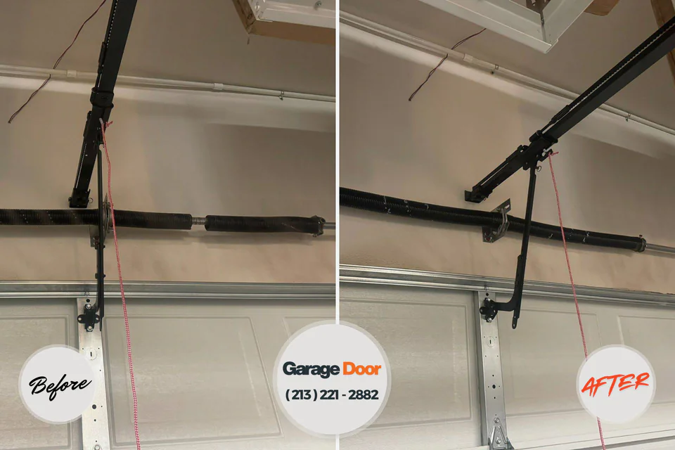 Before and after: garage door repair Herndon, VA